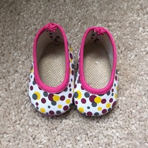 18" doll polka dot flats